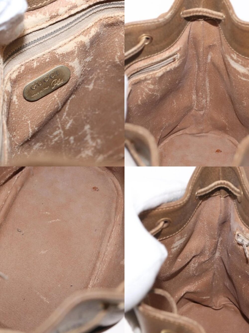 GUCCI GG Plus Supreme Shoulder Bag PVC Beige Gold Auth ka2009 - Picture 16 of 16
